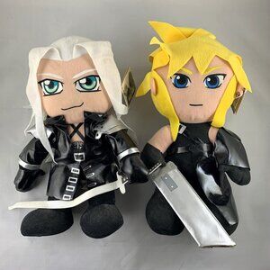Rare 2006 Final Fantasy VII Advent Children Plushies - Cloud & Sephiroth Set